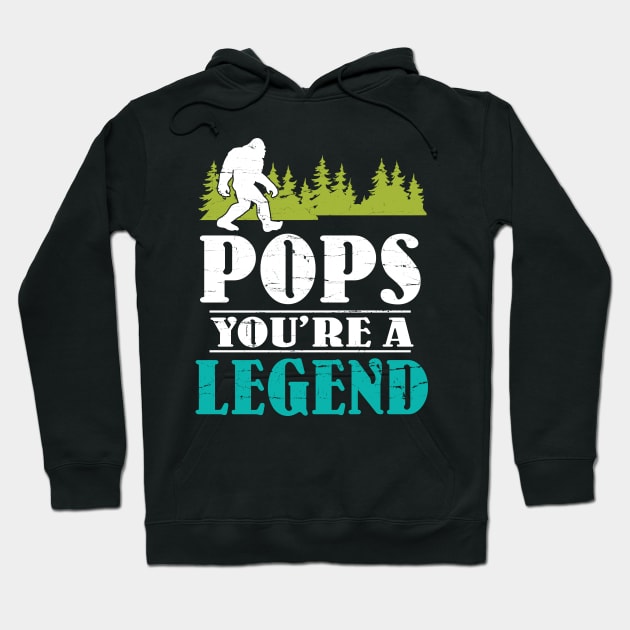 Pops Bigfoot You're A Legend Happy Father Parent Summer Independence Summer Day Vintage Retro Hoodie by DainaMotteut